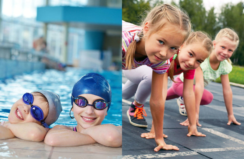 Für Kinder: Schwimmkurse, Leichtathletik, polysportives Hallentraining